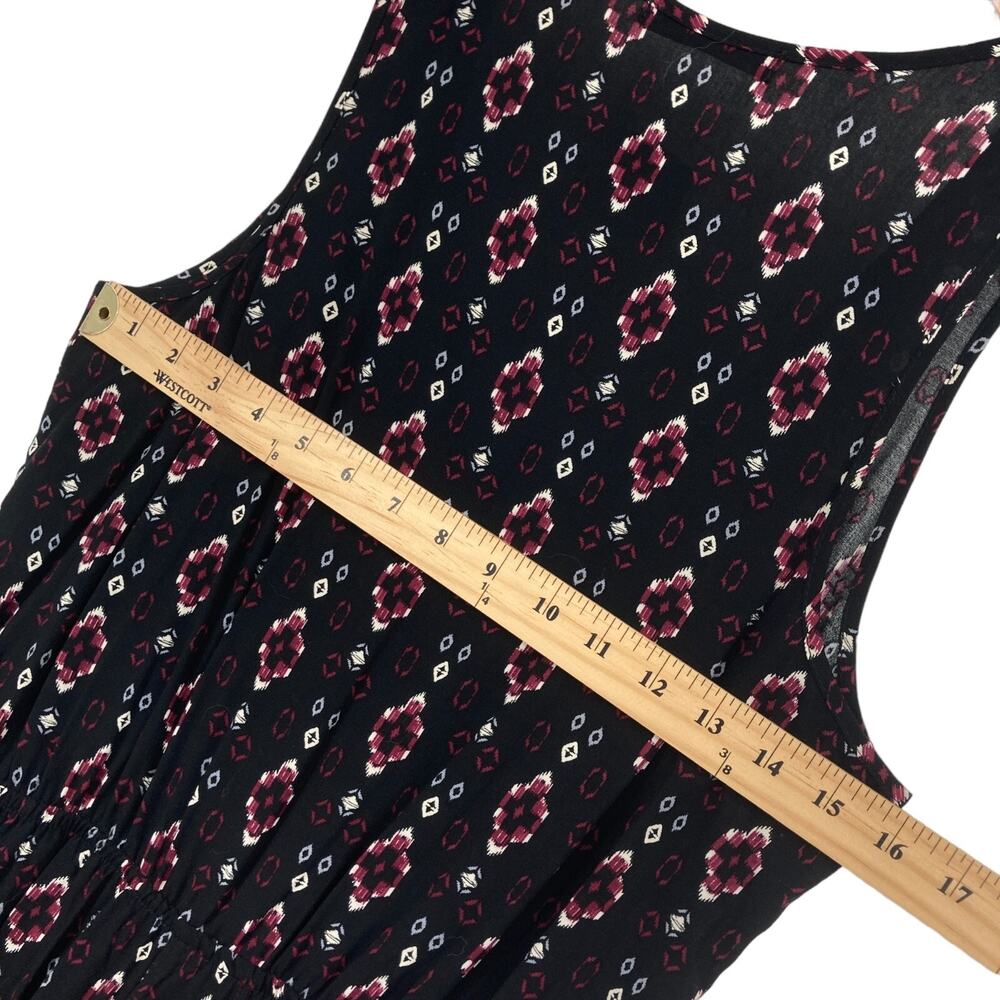 Bajee Collection By Becool Jumpsuit Womens Medium Black Geo Print Button Front - Picture 12 of 16